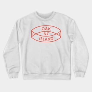 Oak Island, NC Summertime Vacationing Anchor Ring Crewneck Sweatshirt